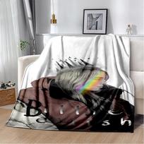 Fashion Billie Eilish Singer Star Flannel Blanket Soft Warm Throw Blanket for Bedroom Living Room Bed Travel Camping Picnic Gift Size: 75*100cm, Weight: 280 GSM