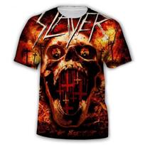 Vasariniai marškinėliai Slayer Roko Grupė 3D Spausdinimas Gatvės Stilius Vyrams Moterims Laisvalaikio Per dydį Trumpomis Rankovėmis T-shirt Vyriški Marškinėliai Viršutiniai Drabužiai Vyro Drabužiai S brown