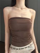 Spice girl summer female beauty back slim new top sexy inside pure desire wind outside wearing foreign gas tube top L ruda