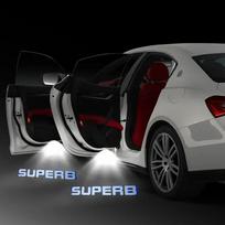 LED Automobilio Durų Projektoriaus Šviesa Lazerinės Sveikinimo Lempos Skoda VRS Kodiaq GT Superb 3V 3T B6 B8 Octavia 2 3 A5 A7 MK2 MK3 Karoq dncp95 STYLE B 2003-2008&2PCS