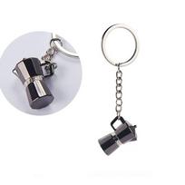 Design Moka Pot Girl Gift Bag Pendent Coffee Series Key Ring Coffee Pot Key Chain Car Key Ring C white