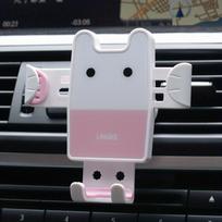 Pink Anime Cartoon Car Phone Holder Air Vent Multifunctional Universal Clip Gravity Sensor Metal Stand rožinė