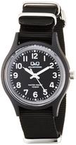 Citizen Q&Q E05A-001VK Solar Analog Watch, Black, Nylon Band, 10 ATM Water Resistant, Battery-Free black