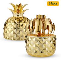 ABS Pineapple Egg Cutlery Set: Stainless Steel Knife, Fork, Spoon in Gift Box