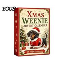 Surprise Gift Boxes for Kids 3D Dachshund Advent Calendar with 24 Unique Mini Dog Figures, Christmas Holiday Home Decor Countdown Toy Set Kids, Three-dimensional? beige