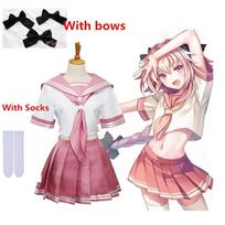 Anime Astolfo Cosplay Kostiumai Japonų Mokinės Mokyklos JK Uniformos Moterims Helovinas Kalėdos Jūreivės Pilni Rinkiniai M white