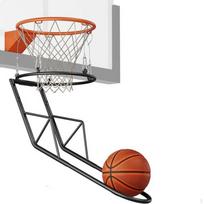 Basketball Rebounder Attachment Curved Return FastAction for Driveway, gray