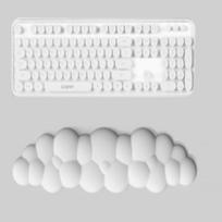Keyboard Cloud Wrist Rest Memory Foam Keyboard Palm And Rubber Base Rest Ergonomic Keyboard Pad Wrist Support For Pain Relief Mo 5 white