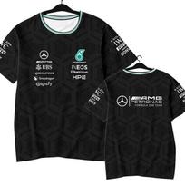 Vyriški trumparankoviai marškinėliai, įkvėpti Mercedes-AMG Petronas komandos, laisvo kirpimo, kasdieniai, su 3D grafiniu spaudiniu, juodi, dydis L 5XL 170-190 cm gray