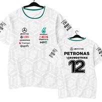 Vyriški trumparankoviai marškinėliai, įkvėpti Mercedes-AMG Petronas komandos, laisvo kirpimo, kasdieniai, su 3D grafiniu spaudiniu, juodi, dydis L 6XL 190-220 cm white