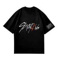 Stray Kids Kpop Merch T-Shirt THIS&THAT Graphic Tee Unisex Short Sleeve Casual Loose Fashion Tops for Fans Summer Streetwear Hip Hop Clothes L black