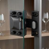 Hidraulinis stiklo vyris 304 nerūdijančio plieno kvadratinis spaustukas Švelnus uždarymas spintelės furnitūra 304 Steel Black