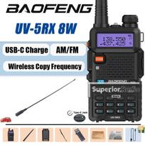Baofeng UV-5RX Walkie Talkie 5W/8W USB-C Charger M-5R Wireless Copy Frequency High Capacity AM FM DTMF Upgraded Version of UV-5R