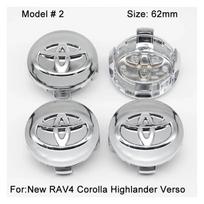 4 vnt. 57/62 mm automobilio ratlankio centrinis dangtelis Toyota Corolla RAV4 LEVIN Yaris C-HR Camry Prius Prado Automobiliui k8 Automobilių aksesuarai