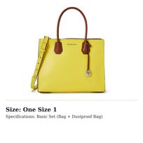 MICHAEL KORS MICHAEL KORS Mercer Cow Leather Handbag Women's Bright Yellow/Acorn Brown/White 30T9SM9T9T-345 One Size 1 yellow