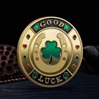 Texas Hold'em Metal Chip Set: Lucky Big Blind, Small Blind, Dealer, All-In Button