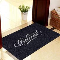 Shoe Clean Doormat Embroidered Welcome Entrance Door 40x60cm Waterproof TPR Rubber Anti-Slip Hallway Floor Rug Home Decoration 40CM x 60CM black