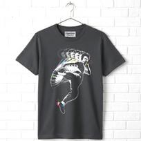 Bruce Lee 3D Kung Fu Kick Men's T Shirt 140 gray
