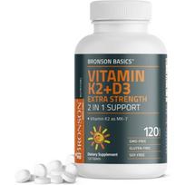 Bronson Vitamin K2 MK7 + D3 10,000 U Extra Strength 120 Tablets