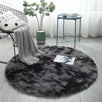Apvalus pliušinis kilimas svetainei Neslystantis pūkuotas didelio ploto kilimėlis storas miegamojo dekoratyvinis kilimas grindys minkštas kilimėlis namo rožinis kilimėlis 80x80 cm