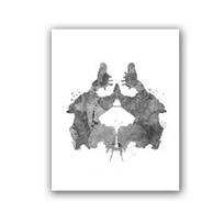 Rorschach testo akvarelė sienų menas Drobės tapyba Psichologo dovana Psichologinis testas Plakatai ir spaudiniai Paveikslėliai Klinikos dekoras 40*60cm gray