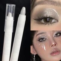 Glitter Highlighter Pen Pearlescent Guling Šilkaverpių Pieštukas Neperšlampamas Ilgalaikis Brightening Eyes Stick Baltas Sidabrinis Akių makiažas gray