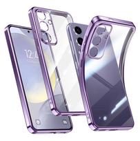 Prabangus dengiamas dėklas, skirtas Samsung Galaxy A15 A25 A55 A35 A05S A24 4G 5G A54 A34 A14 skaidrus silikoninis galinis dangtelis A 55 35 25 15 A25 violetinė