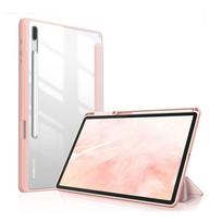 Skirtas Samsung Galaxy Tab S9 S8 S7 Plus FE 12,4 colio dėklas, skaidrus galinis planšetinio kompiuterio dangtelis, skirtas Tab S7 S8 11 colių 2020 m. pieštukų laikiklio dėklams S10 Plus 12.4 inch rožinio aukso spalvos