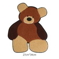 Animacinis meškiukas siuvinėtas medžiaginis lipdukas avies vilnos drabužiai paltas megztinis lipdukas didelis rankomis siuvamas pliušinis aplikacijos lipdukas Brown bear