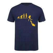 Diving Evolution T-shirt Vyriškas Medvilninis Juokingas Nardytojo Marškinėlis Vyriški Drabužiai High Street Camiseta Pagrindiniai Viršutiniai Drabužiai Sportinis Marškinėlis M black