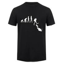 Diving Evolution T-shirt Vyriškas Medvilninis Juokingas Nardytojo Marškinėlis Vyriški Drabužiai High Street Camiseta Pagrindiniai Viršutiniai Drabužiai Sportinis Marškinėlis L black