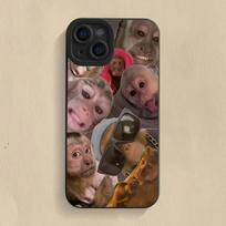 Juokingas beždžionės telefono dėklas, skirtas Samsung Galaxy A16 A06 A26 A54 A32 A33 A34 A56 S25 S24 S23 S22 S21 Ultra Plus FE, silikoninis minkštas dėklas For Samsung A26 5G gray
