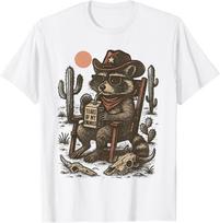 Country Cowboy Raccoon Rodeo Cowgirl Funny Western Texas T-Shirt unisex T-Shirt XL black
