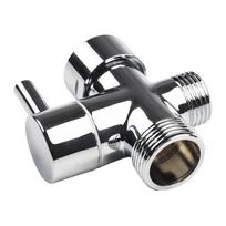 Chromuotas žalvarinis perjungimo vožtuvas 1/2 ir 3/4  jungtis T formos adapteris 3 kryptys gray