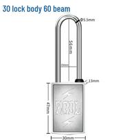 Raktų neturintis magnetinės indukcijos spyna su apsauga nuo rakinimo įrankių ir įsilaužimo 30 lock body, 60 hook, 1 lock, 2 keys gray