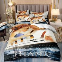 Film Titanic Bedding Sets,Jack and Rose duvet cover bed comforter set bedding Leonardo DiCaprio Quilt cover 70x133cm 3pcs brown