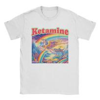 Funny Ketamine Horse Unicorn Emergency Rainbow 100 Cotton T Shirt For Men Summer TShirts Breathable Tee Shirt Oversize Clothing M gray