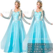 Helovino princesės suknelė suaugusiųjų kostiumas Frozen Elsa Elsa Elsa princesės suknelė cosplay makiažas šokis XXXL mėlyna