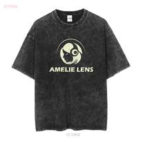 Amelie Lęšis DJ Būtinas Marškinėliai vintage Skalbtas Viršus Kasdieniam Dėvėjimui Stilingas Kvėpuojantis Grafinis Atsitiktinis Minkštas Universalus L black