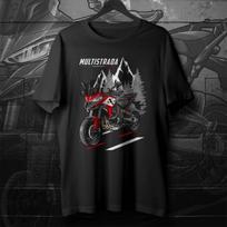 20212024 Modeliai Italija Multistrada V4 Motociklo Marškinėliai 100% Medvilnė Apvalus Kaklas Trumpomis Rankovėmis Vasaros Atsitiktiniai Vyriški Marškinėliai Rider Streetwear 3XL black