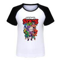 4094 Berniukų Mergaičių Brawl Stars Spausdinimo Raglan Rankovėmis Marškinėliai 140cm juoda