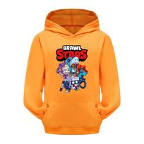 4093 Vaikams Berniukams Mergaitėms Brawl Stars Spausdinti Kišeniniai Ilgomis Rankovėmis Gobtuvukai 130cm oranžinė