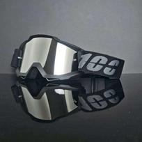 Motociklo visureigio šalmo akiniai, lauko važiavimo akiniai, sportiniai vėjui atsparūs slidinėjimo akiniai Black frame silver piece gray