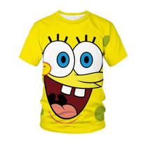 Nauji vasariniai SpongeBob SquarePants vaidmenų žaidimų vaikiški 3D spausdinti kasdieniai marškinėliai mergaitei ir berniukui, vaikiški, suaugusiųjų, tėvų ir vaikų marškinėliai 130 yellow