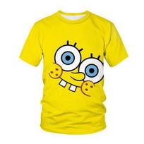Nauji vasariniai SpongeBob SquarePants vaidmenų žaidimų vaikiški 3D spausdinti kasdieniai marškinėliai mergaitei ir berniukui, vaikiški, suaugusiųjų, tėvų ir vaikų marškinėliai 140 yellow