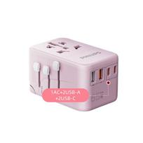 Philips 65W GaN universalus kelioninis adapteris, kelių prievadų išėjimo galia iki 70W rožinė