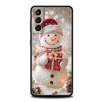 Kalėdinio sniego senio dėklas telefonui Samsung Galaxy S26 S25 S24 S23 S22 S20 S21 FE Ultra S25 Edge Plus 5G Minkštas TPU dėklas Fundas Krepšeliai for S21 FE 5G beige