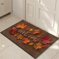 Rudens Padėkos diena Klevo Lapai Sveikinimo Durų Kilimėlis Neslystantis Grindų Kilimėlis Svetainės Įėjimas Virtuvės Koridorius Balkono Kilimai Namų Dekoras 40cm x 60cm