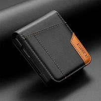 Skirta Samsung Galaxy Z Flip7 FE 2025 Atlenkiamas dėklas Odinė piniginė Kortelių dėklas Samsung Z Flip 7 Dėklas Galaxy ZFlip 6 5 4 3 Magnetinis dangtelis Galaxy Z Flip7 FE juoda