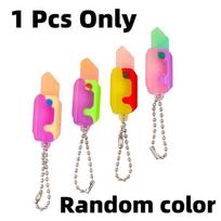 Fun Mini Carrot Knife Keychain Unique Key Pendant Decompression Toy Small Size Carrot Knife Soft Rubber Material pink